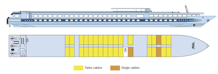 Deckplan Hauptdeck MS Renoir - 117099©CroisiEurope