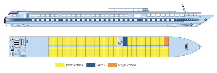 Deckplan Hauptdeck MS Botticelli - 123520©CroisiEurope