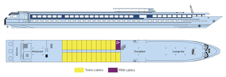 Deckplan Oberdeck MS Botticelli - 123456©CroisiEurope