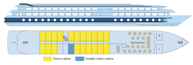 Deckplan Hauptdeck MS La Belle de Cadix - 116214©CroisiEurope