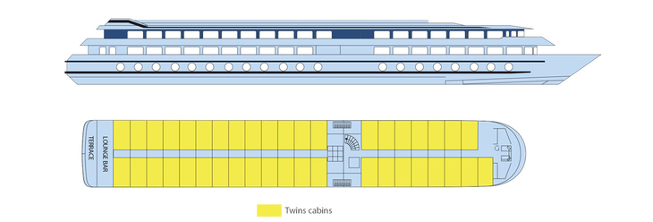 Deckplan Oberdeck MS Cyrano de Bergerac - 116076©CroisiEurope