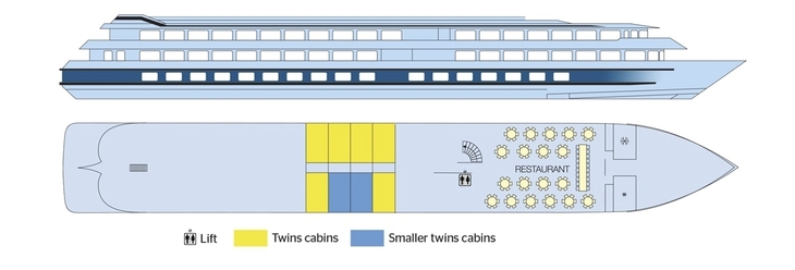 Deckplan Hauptdeck MS Amalia Rodrigues - 234445©CroisiEurope