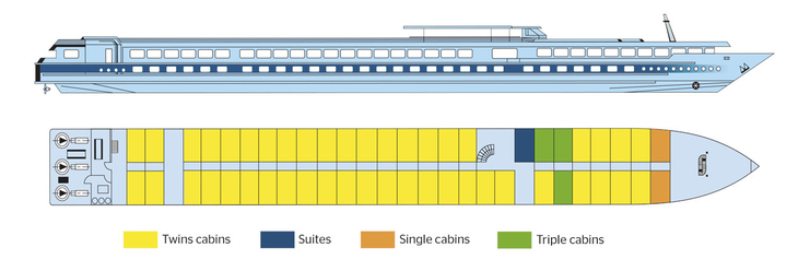 Deckplan Hauptdeck MS Mistral - 117000©CroisiEurope