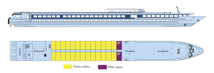 Deckplan Oberdeck MS Modigliani - 116790©CroisiEurope