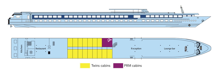 Deckplan Oberdeck MS Victor Hugo - 242150©CroisiEurope