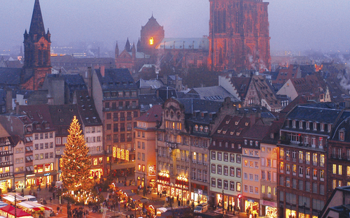 Kléberplatz in Straßburg an Weihnachten