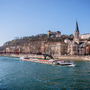 Eglise Saint Georges und das alte Lyon von den Ufern der Saône aus gesehen