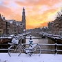 Westerkerk im winterlichen Amsterdam, Niederlande